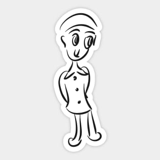 Cartoon Shy boy Sticker